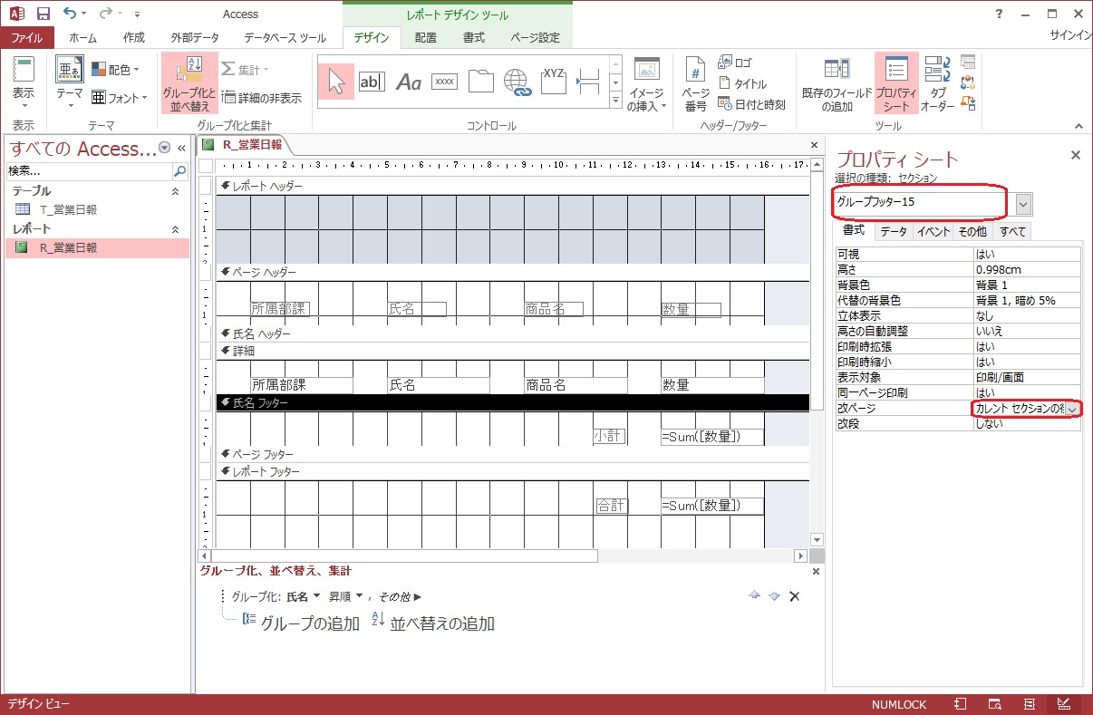 アクセス レポートの改ページ設定方法 ふうふのしあわせ講座