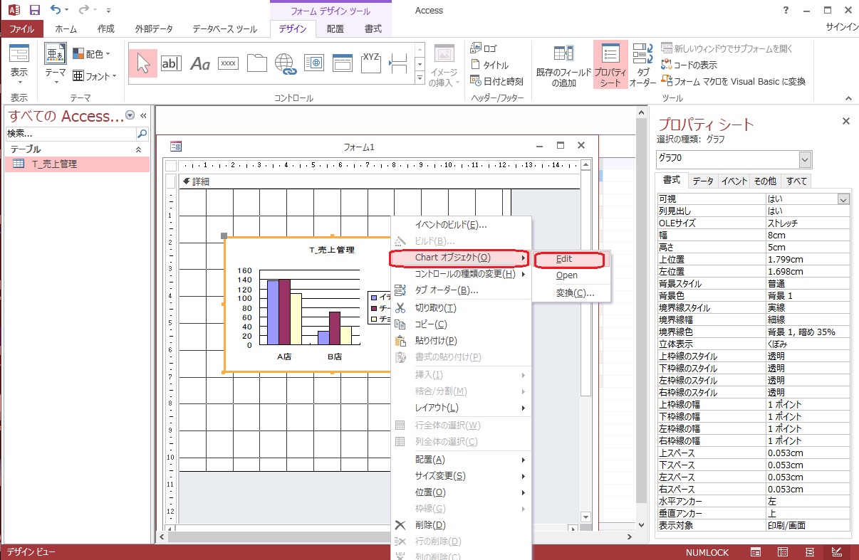 Accsessグラフをフォームに作成して編集する方法 ふうふのしあわせ講座