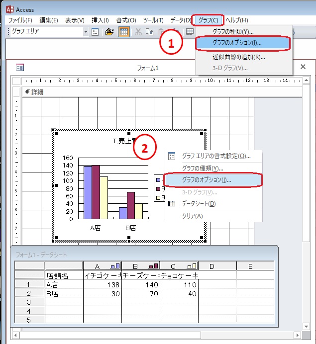 Accsessグラフをフォームに作成して編集する方法 ふうふのしあわせ講座