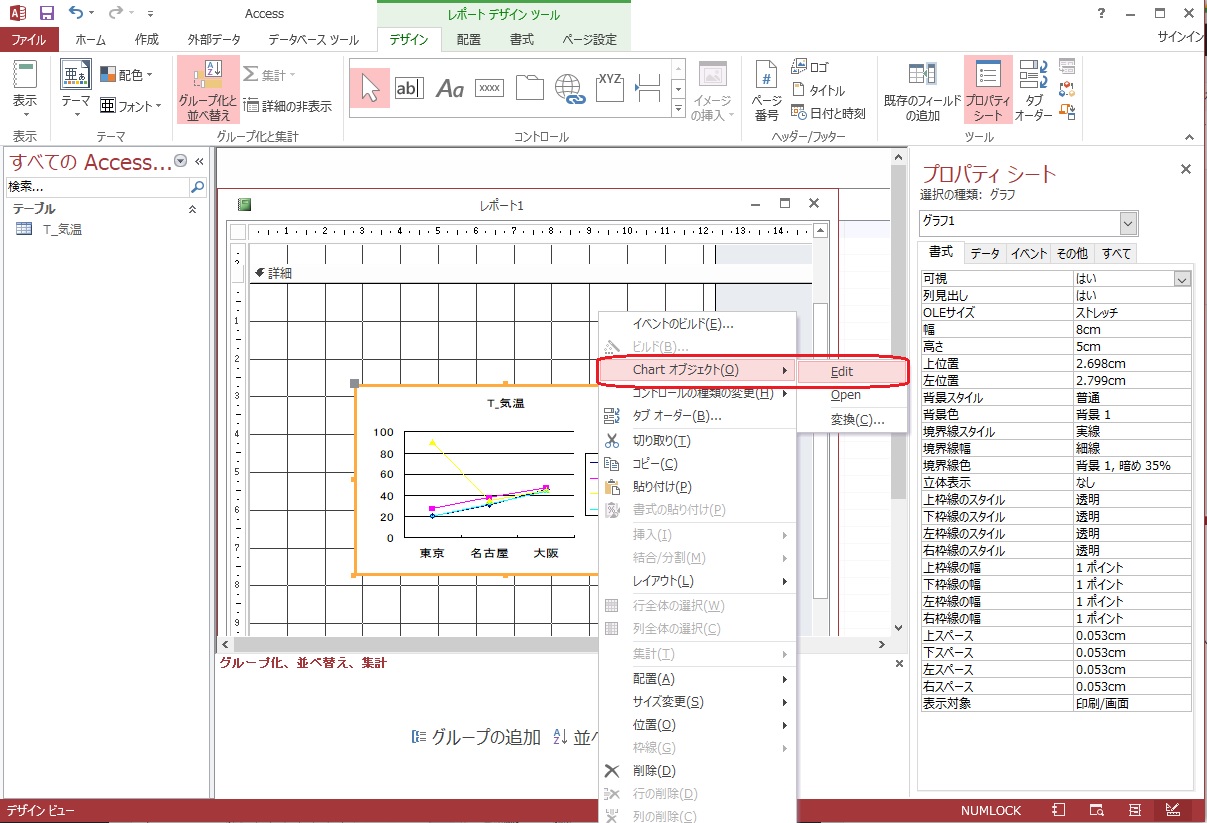 Accessグラフをレポートに作成する方法 ふうふのしあわせ講座